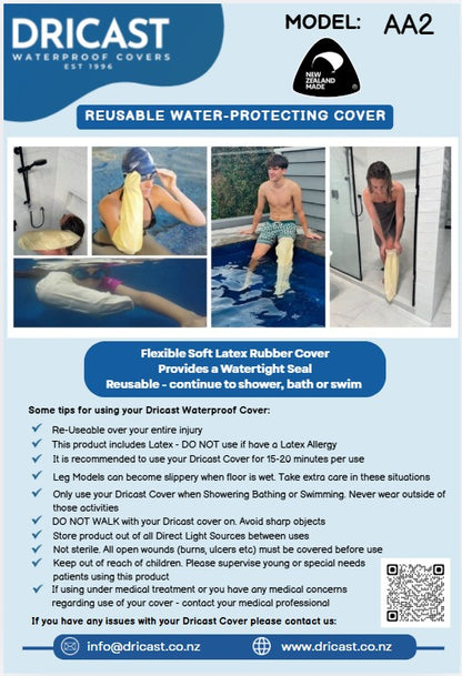 Waterproof Cast Cover for Adult Arm - Size 2 (AA2)