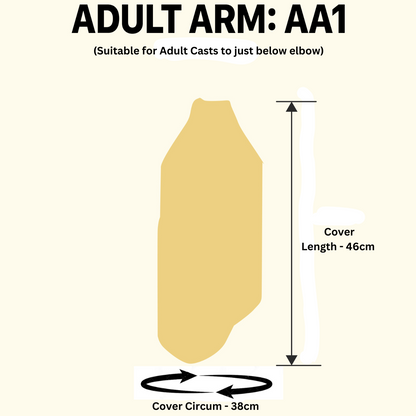 Waterproof Cast Cover for Adult Arm - Size 1 (AA1)