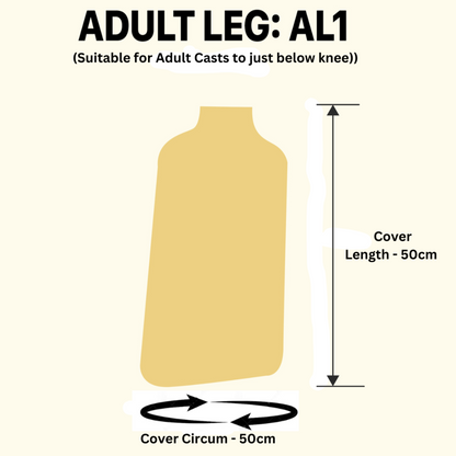Waterproof Cast Cover for Adult Leg - Size 1 (AL1)