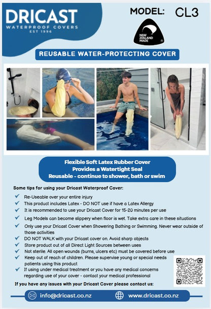 Waterproof Cast Cover for Child Leg - Size 3 (CL3)